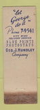 Matchbook Cover - Geo Handley Blue Print Dallas TX WORN