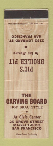 Matchbook Cover - Pic's Broiler Pit San Francisco CA The Carving Board