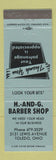 Matchbook Cover - H and G Barber Shop Toledo OH