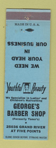 Matchbook Cover - George's Barber Shop Redford? MI