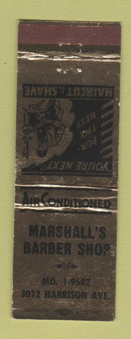 Matchbook Cover - Marshall's Barber Shop