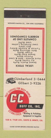 Matchbook Cover - C and C Buff Company Polishing South El Monte CA