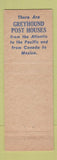 Matchbook Cover - Greyhound Post Houses
