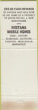 Matchbook Cover - Westana Mobile Homes Missoula MT green