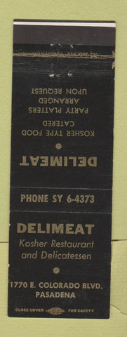 Matchbook Cover - Deli Meat Kosher Restaurant Pasadena CA