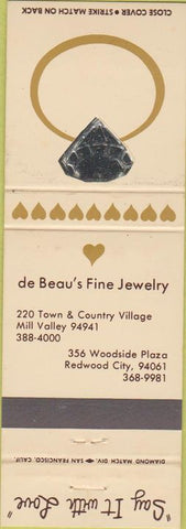 Matchbook Cover - De Beau's Jewelery Redwood City CA