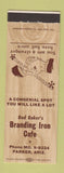 Matchbook Cover - Bud Baker's Branding Iron Cafe Parker AZ