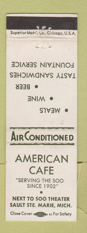Matchbook Cover - American Cafe Sault Ste Marine MI