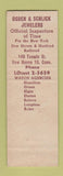 Matchbook Cover - Ogden Schlick Jewelers Diamonds New Haven CT