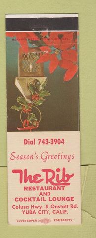 Matchbook Cover - The Rib Restaurant Yuba City CA Christmas