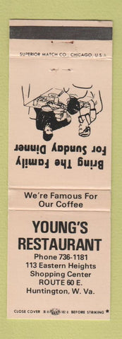 Matchbook Cover - Young's Restaurant Huntington WV WEAR