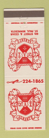 Matchbook Cover - Albert's St Paul MN restaurant