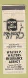 Matchbook Cover - Walter P Walters Insurance Pikeville KY