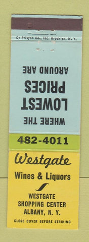 Matchbook Cover - Westgate Wines Liquors Albany NY