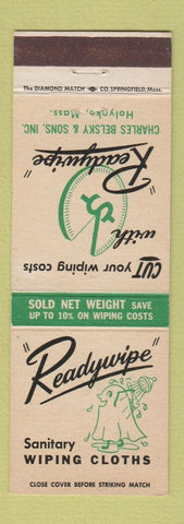Matchbook Cover - Readywipe Wiping Clothes Holyoke MA