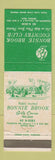 Matchbook Cover - Bonnie Brook Country Club Detroit MI