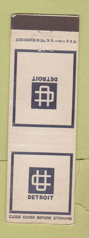Matchbook Cover - Detroit MI Club?