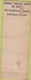 Matchbook Cover - Mimms Funeral Home Richmond VA WORN