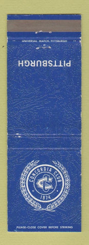 Matchbook Cover - Concordia Club Pittsburgh PA