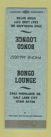 Matchbook Cover - Bongo Lounge Salt Lake City UT