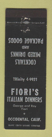Matchbook Cover - Fiori's Italian Restaurant Occidental CA