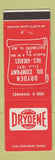 Matchbook Cover - Drydene oil grease Baltimore MD