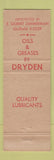 Matchbook Cover - Drydene oil grease Baltimore MD