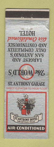 Matchbook Cover - St Anthony Hotel San Antonio TX
