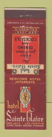Matchbook Cover - Hotel Sainte Claire San Jose CA