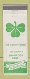 Matchbook Cover - Shamrock Grill Bob Griffin's Williamsport PA