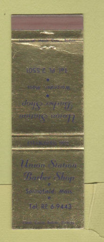Matchbook Cover - Union Station Barber Shop Springfield MA