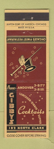 Matchbook Cover - Gibby's Cocktails Chicago IL