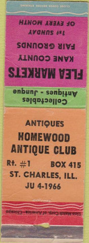 Matchbook Cover - Flea Markets ST Charles IL Antiques WEAR