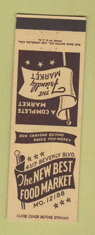 Matchbook Cover - New Best Food Market Los Angeles CA