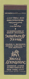 Matchbook Cover - Hotel Lexington New York CIty