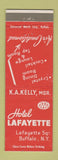 Matchbook Cover - Hotel Lafayette Buffalo NY