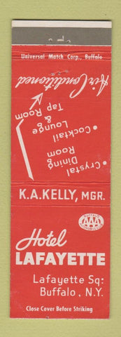 Matchbook Cover - Hotel Lafayette Buffalo NY
