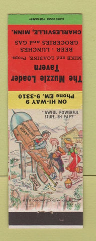 Matchbook Cover - Muzzle Loader Tavern Charlesville MN hillbilly Tintah
