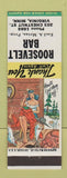Matchbook Cover - Roosevelt Bar Virginia MN hillbilly