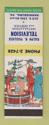 Matchbook Cover - Ralph Pugliese TV Harrisburg PA hillbilly
