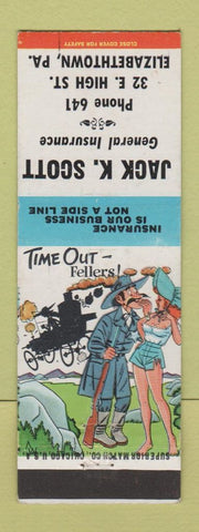 Matchbook Cover - Jack Scott Insurance Elizabethtown PA hillbilly