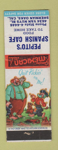 Matchbook Cover - Pepito's Spanish Cafe Sherman Oaks CA hillbilly