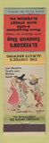Matchbook Cover - Elverson's Sandwich Shop Elverson PA hillbilly