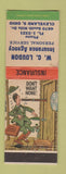 Matchbook Cover - WC Loudon Insurance Cleveland OH hillbilly