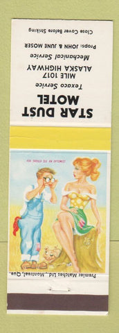 Matchbook Cover - Star Dust Motel Texaco oil gas hillbilly Alaska Highway