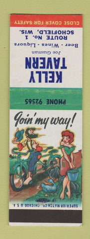 Matchbook Cover - Kelly Tavern Schofield WI Joe Gusman hillbilly