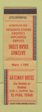 Matchbook Cover - Gateway Hotel El Paso TX Cigar Store