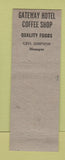Matchbook Cover - Gateway Hotel El Paso TX Cigar Store