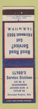 Matchbook Cover - Lloyd's Service oil gas Cleveland Heights OH