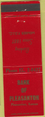 Matchbook Cover - Bank of Pleasanton KS